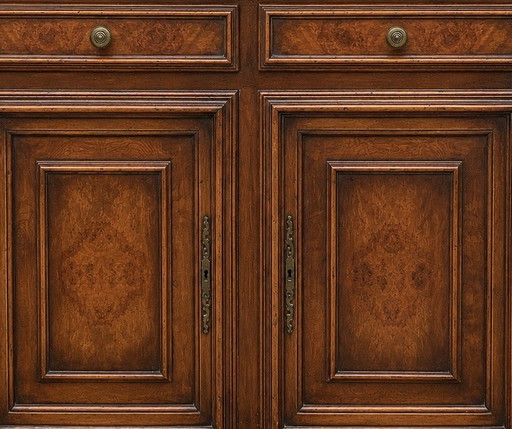 Vintage French Provençal sideboard with 4 doors – high boards, Wood (photo 2 of 13)
