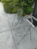 Chaise pliante IKEA - chaise en fil de fer - acier inoxydable - Niels Gammelgaard - 80's