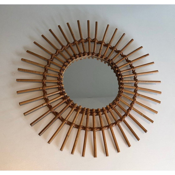 Image 1 of Vintage rattan mirror, 1970