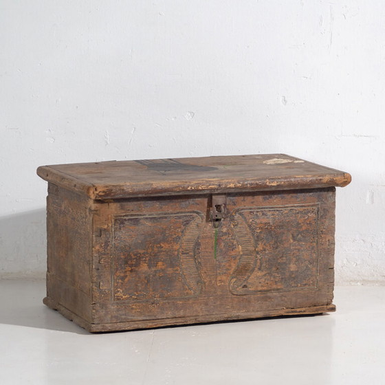 Coffre ancien en bois massif (Année 1830) #34 – Armoires de rangement, Rustic (photo 7 of 40)