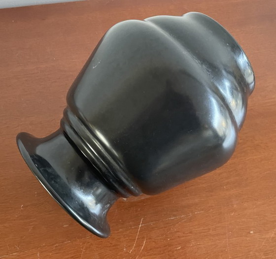 Image 1 of Black earthenware art deco vase