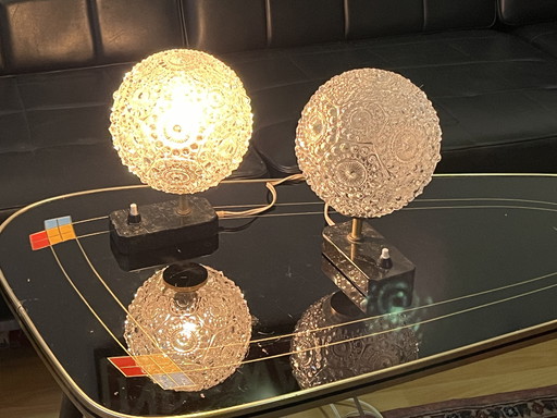 Coppia di lampade da comodino in stile metà secolo