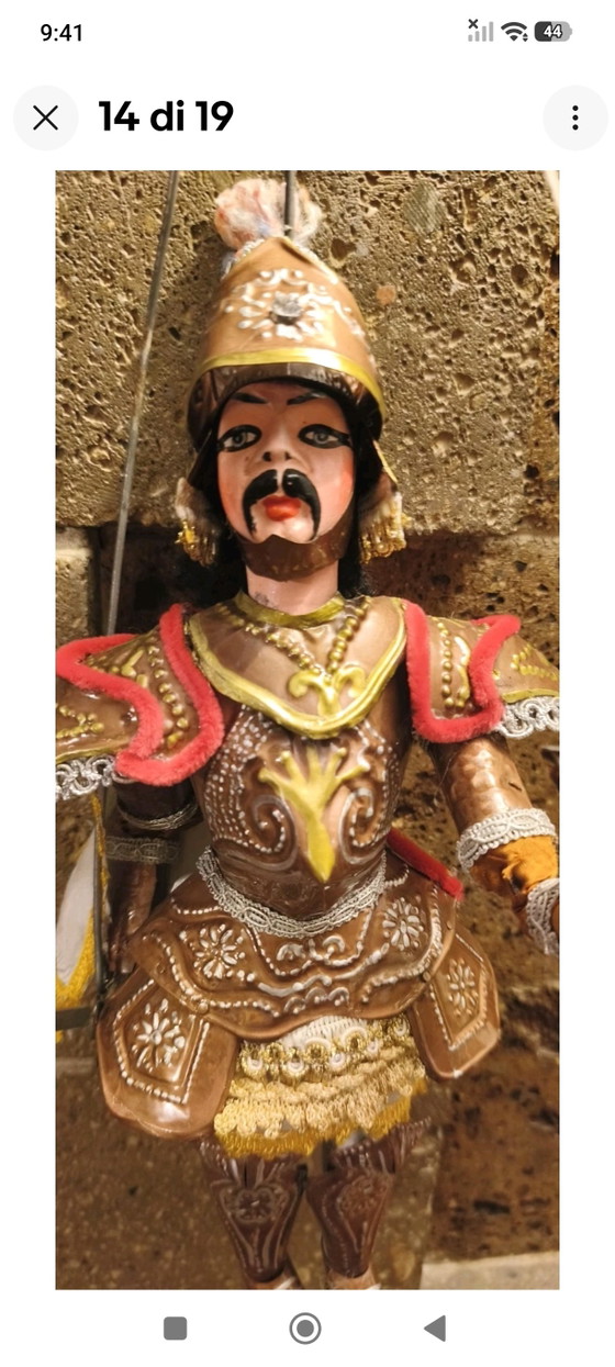 Marionnette sicilienne vintage, 44 cm, armure en laiton, pour cérémonie d'honneur – Objets déco, Metal (photo 10 of 15)