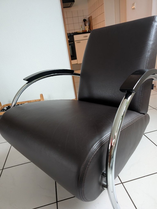 Set van 2 Gelderland 5470 designfauteuils - Serene 550 leer - topstaat