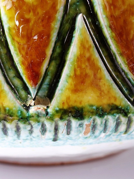 Image 1 of Mid-century vintage Italian ceramic salad bowl or bowl with scale pattern