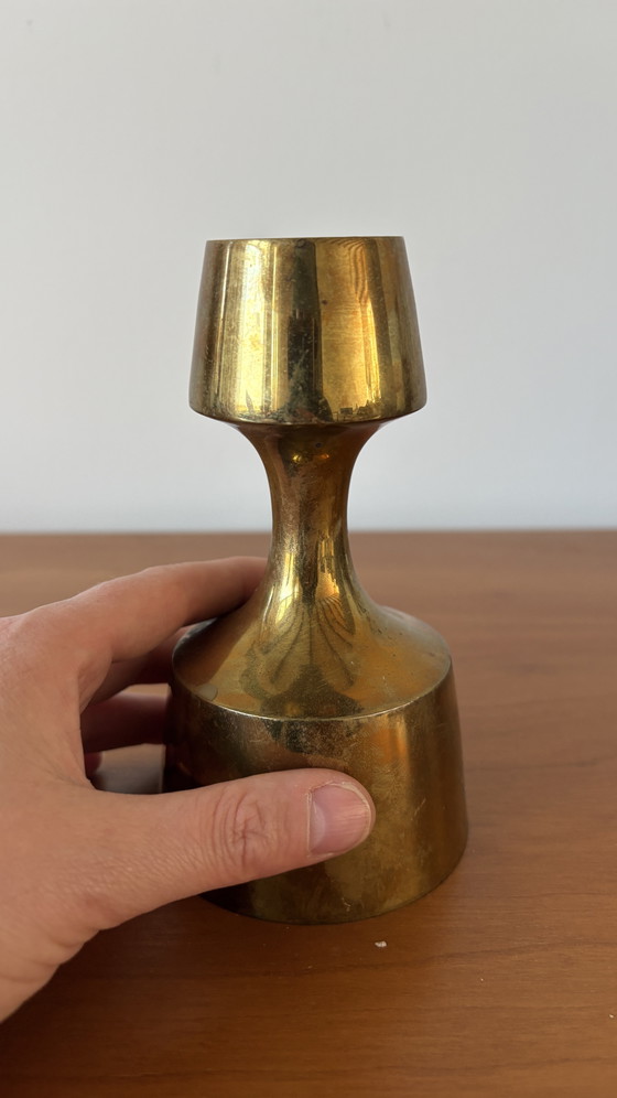 Image 1 of Scandinavian Brass Candleholder from Dansk Design, 1970s