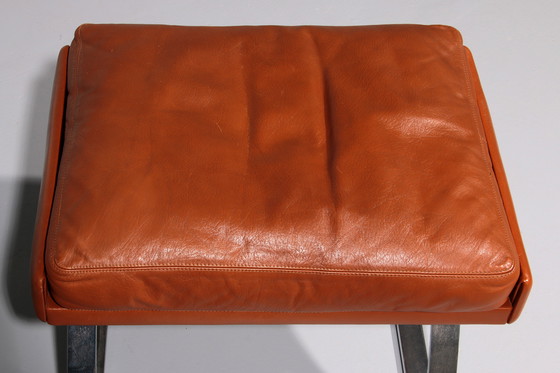 Image 1 of Cognac Leder COR Swing Lounge Stuhl mit Ottomane von Adolf & Schöpfer 1976