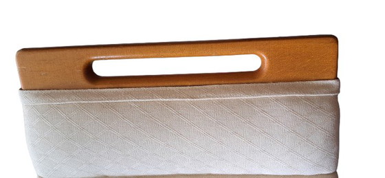 Image 1 of Ottoman danois vintage dans le style de Hans J. Wegner - 1960s, Reupholstered
