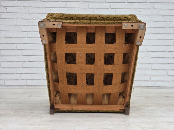 1950s, Danish Relax Chair, Furniture Velour, Oak Wood – Armchairs, Textile (photo 15 of 17)