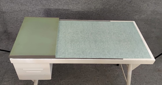Image 1 of WRITING DESK 50s MID - CENTURY DESIGN DESK OFFICE TABLE WRITING DESK 60s VINTAGE TEAK RETRO