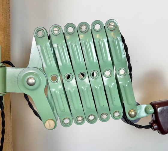 Image 1 of Lampada a forbice industriale di VEB Zweckleuchtenbau Dresden, Germania dell'Est, anni '50