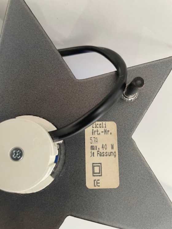 Image 1 of Vintage Zicoli design lamp sapphire blue glass stainless steel