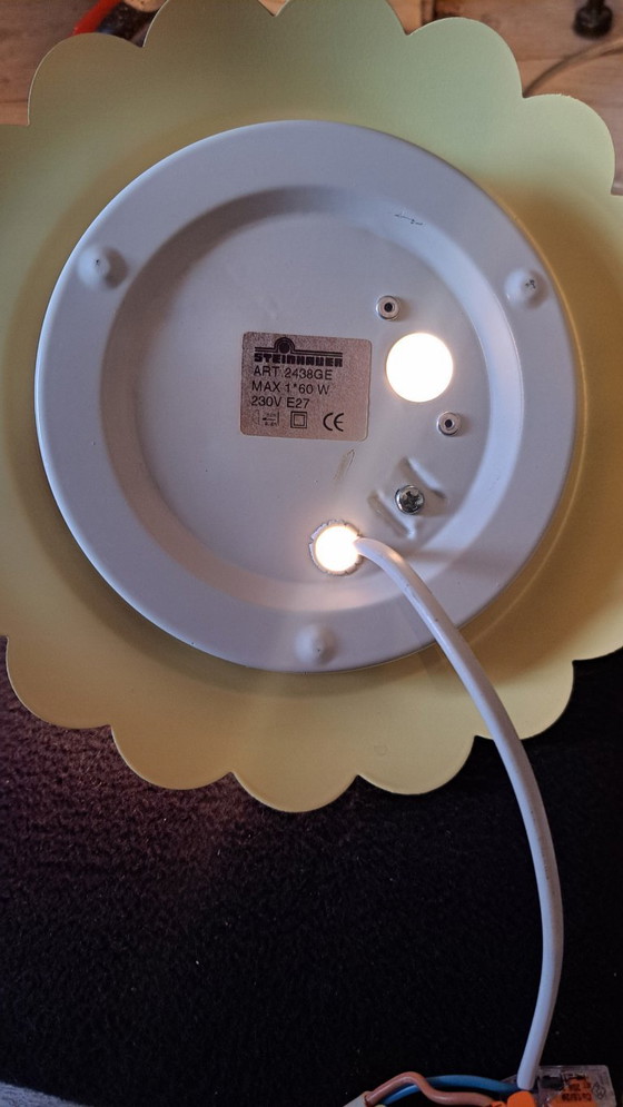 Image 1 of Lampada da parete/soffitto vintage Steinhauer. Vetro, metallo, fiore, giallo