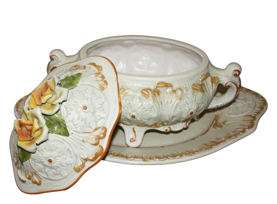 Zuppiera in ceramica Bassano con piattino – Italia – ottime condizioni – Bassano Keramik, Stoviglie (photo 4 of 6)