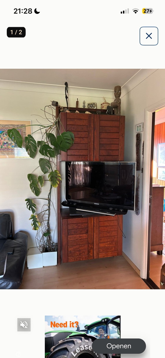 Modular wall rack vintage Danish design rosewood – Wall cabinet (photo 5 of 5)