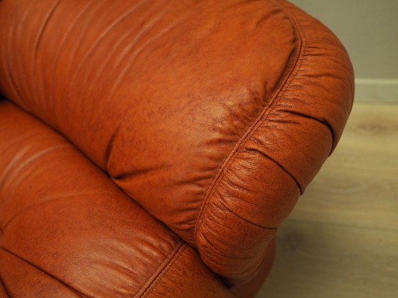 Image 1 of Red leather sofa, Italian design, 1970s, manufacturer: PelleRossi