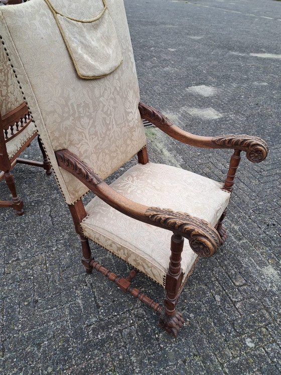 Juego de 2 sillones antiguos de estilo barroco/neorrenacentista. – Wood (photo 9 of 12)