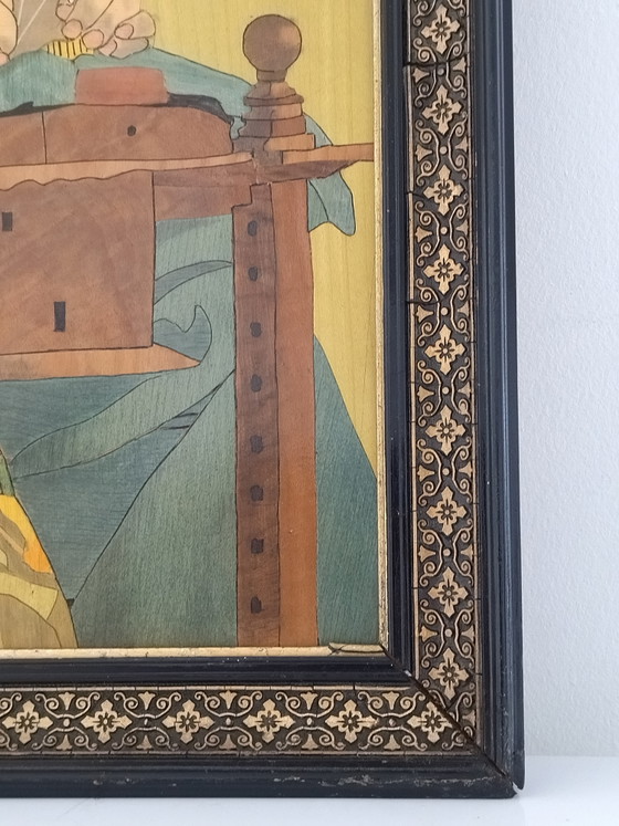 Quadro Vintage Pirografia e Pittura su Legno – Arte, Wood (photo 10 of 10)