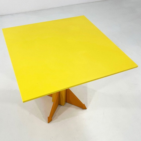 Image 1 of Yellow Dining Table Model 4310 by Anna Castelli Ferrieri for Kartell, 1980s