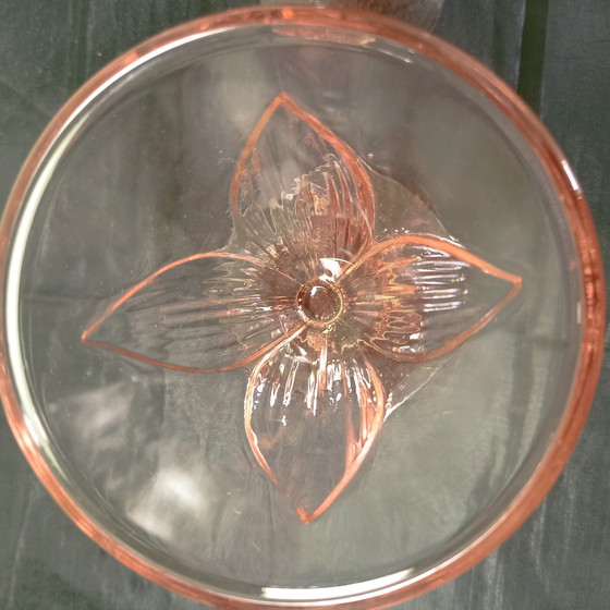 Image 1 of Set di 5 bicchieri da dessert vintage rosa - stile Art Déco