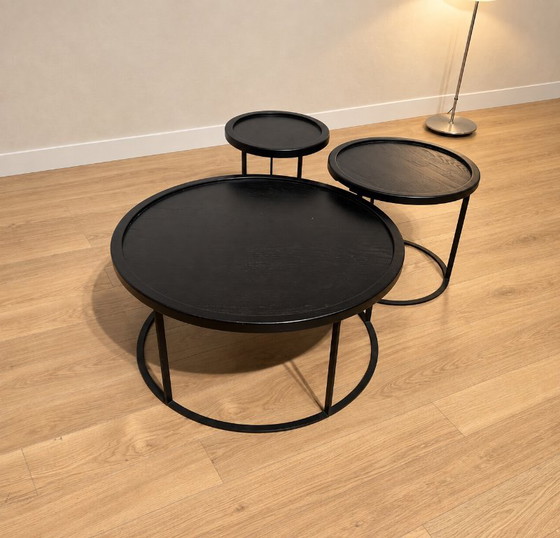 Come nuovo QLIV To Be Served Set di Tavolini da caffè + GARANZIA, Legno, Metallo, Nero (foto 4 di 9)