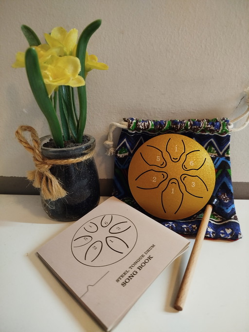 Mini tambor de lengua de acero para meditación con handpan