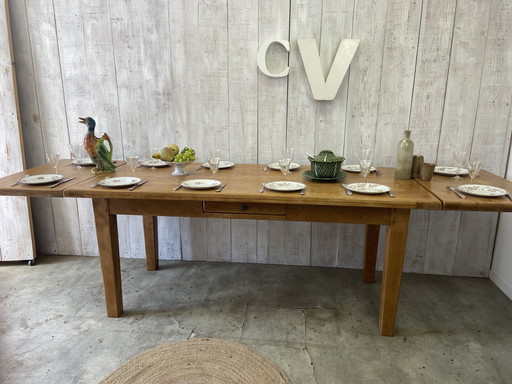 Antieke boerderijtafel 180/280x80cm