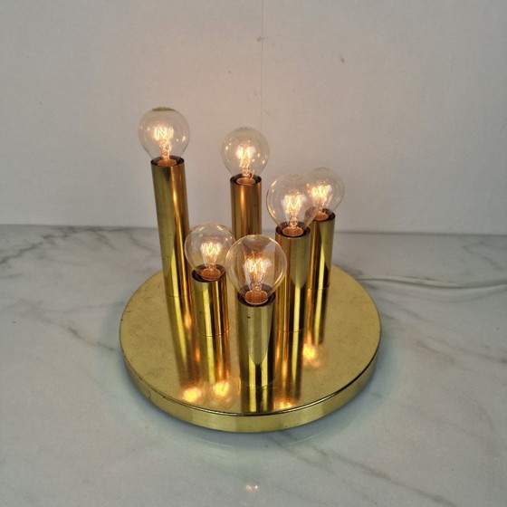 Image 1 of 6-Light Flush-Mount Attributed to Gaetano Scioliari for Boulanger, Italy 1970's