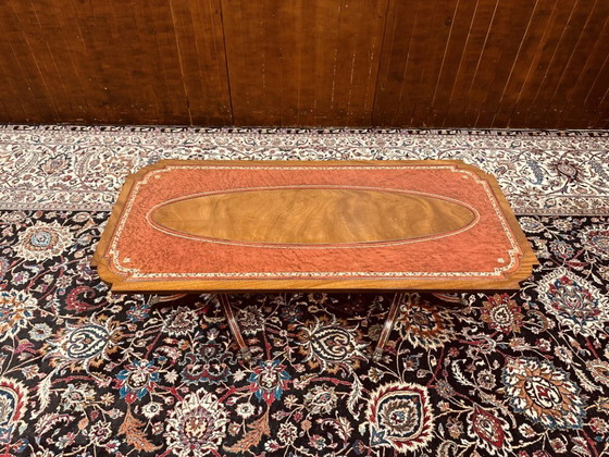 Antique English Chesterfield Coffee table – Leather, Wood (photo 2 of 9)