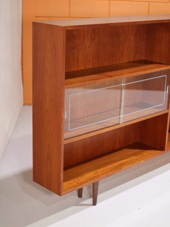 Image 1 of Bookcase Clausen & Søn wall cabinet teak Danish vintage