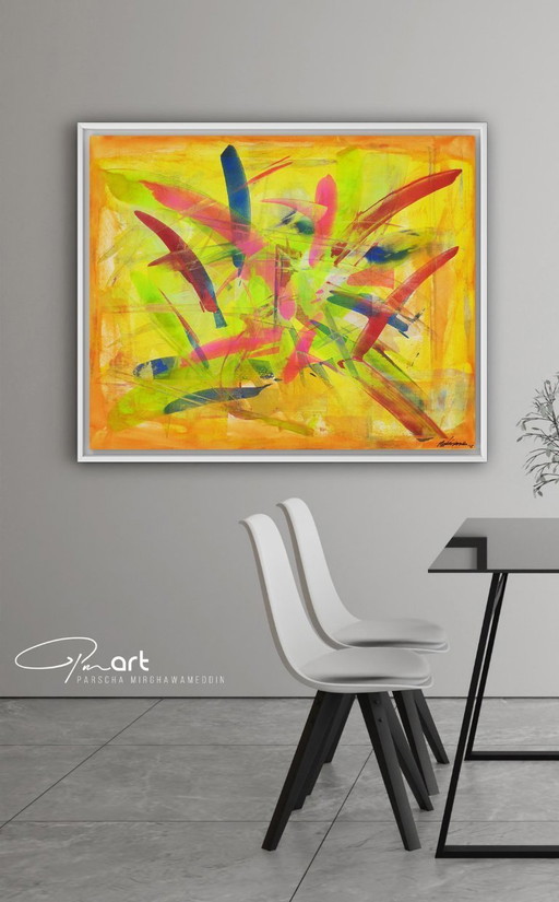 Parscha MIRGHAWAMEDDIN - Confetti Cannon XXL - Artist's Canvas