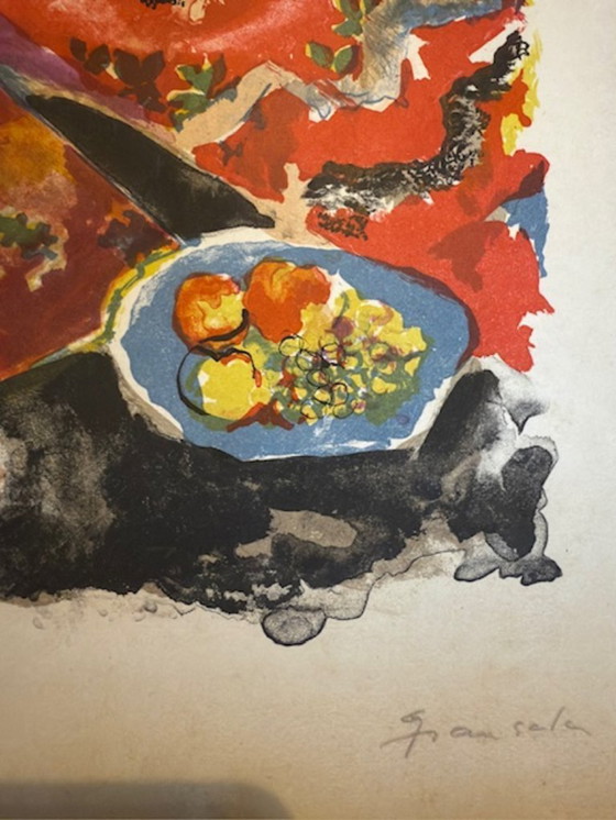 Image 1 of Litografia di Emilio Grau Sala - Pittore e la sua modella