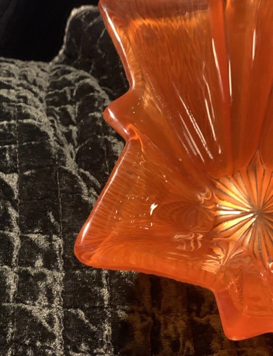 Star Cup Awarded to Pierre D’Avesn - Rare Flaming Orange – Vases, Glass (photo 8 of 9)