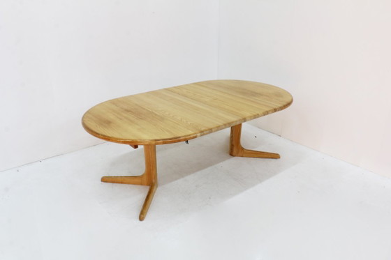 Vintage Danish round extendable dining table solid wood 60s (photo 7 of 7)