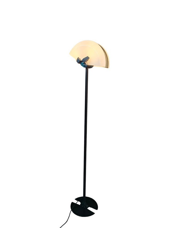 Image 1 of Stehlampe aus Eisen und Muranoglas im Industriedesign der 1970er Jahre