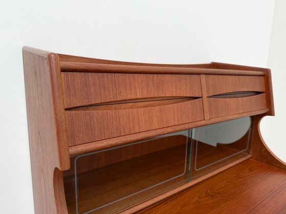 Image 1 of Mid-Century Teak Secretary Desk with Drawers | Gunnar Falsig by Falsig Mobler