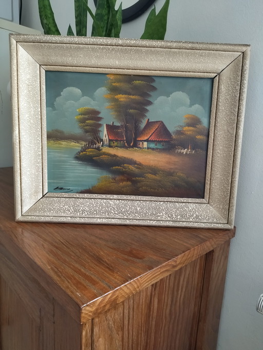 Tableau Vintage – Paysage de Campagne – Style Cottagecore