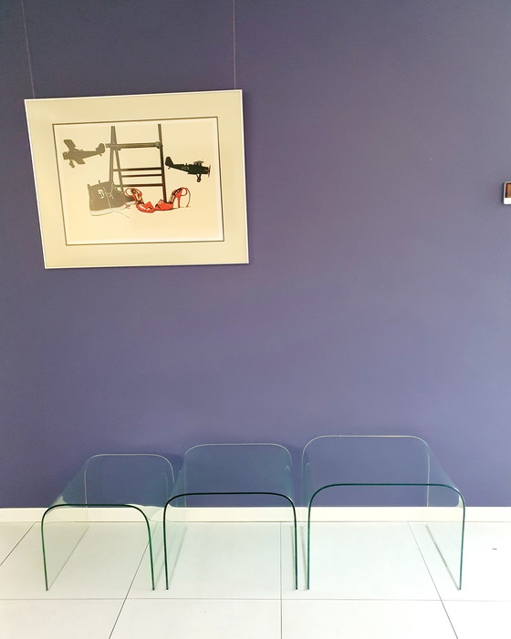 Image 1 of FIAM Italy 'Ponte' Glasbeistelltische (3)