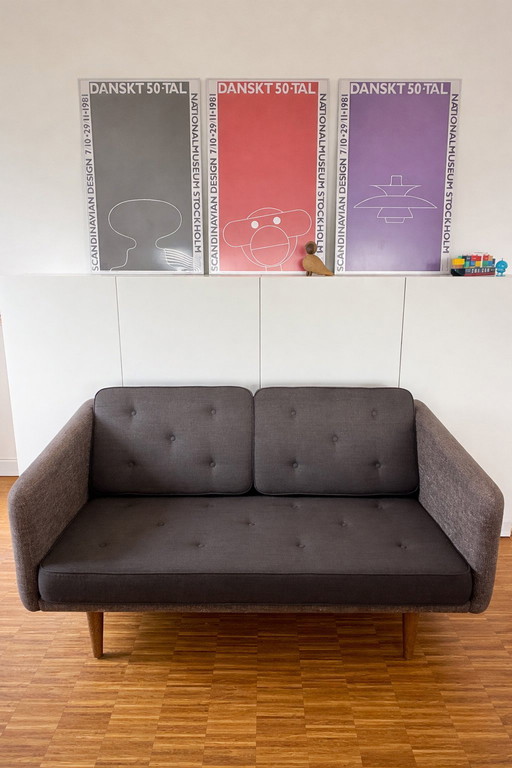 Divano Fredericia Borge Mogensen BM No1 a 2 posti, grigio scuro, come nuovo