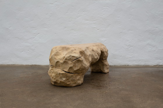 Image 1 of Carved Oak Sculptural Bench