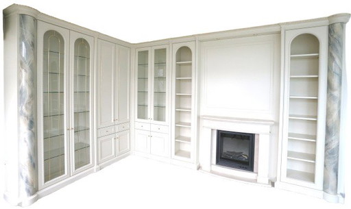 Kast met vitrines - Wandkast - kast - Koninklijk Paleis - Nacre en goud - Handgemaakt - High End Meubilair