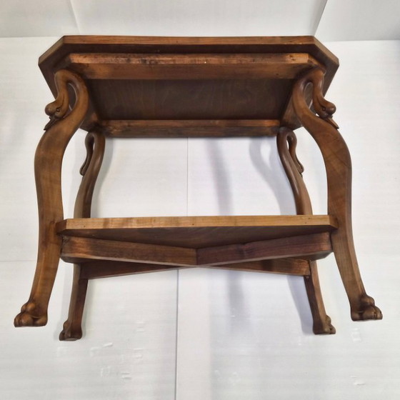 Image 1 of Consolle vintage in stile Art Déco e Art Nouveau con cigni e artigli di leone.