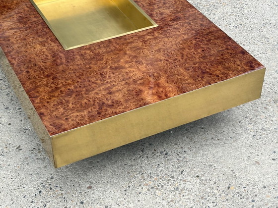 Willy Rizzo salontafel van wortelnotenhout en messing, 1970 – Brass (photo 5 of 10)