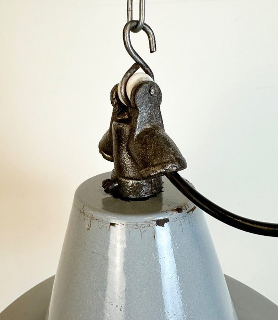 Image 1 of Industrial Grey Enamel Factory Pendant Lamp, 1960s