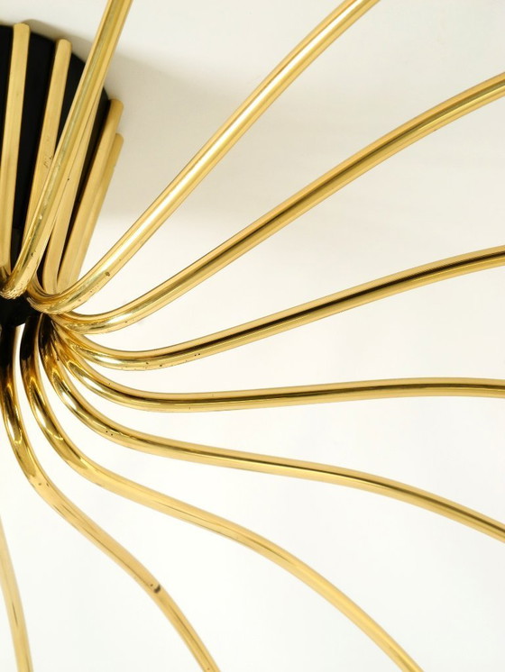 Image 1 of Bellissima ed enorme lampada da soffitto Sputnik in ottone, stile moderno di metà secolo, con 18 bracci | Ø 113 cm