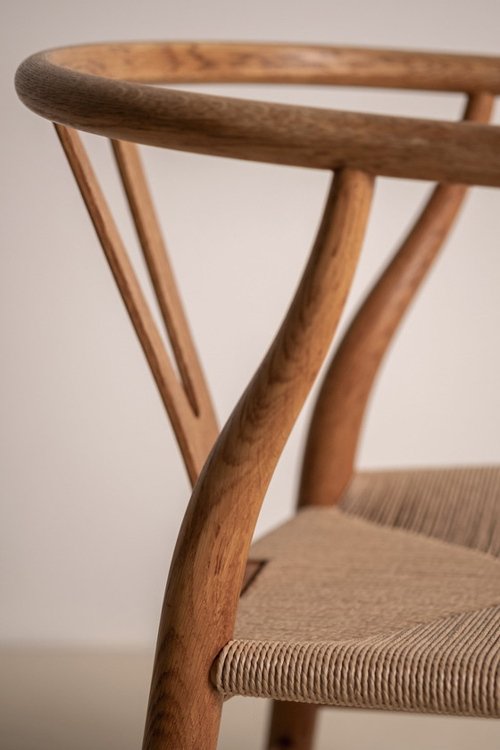 Image 1 of 4x Hans J. Wegner CH24 Chaises Wishbone en chêne, 1960 Danemark