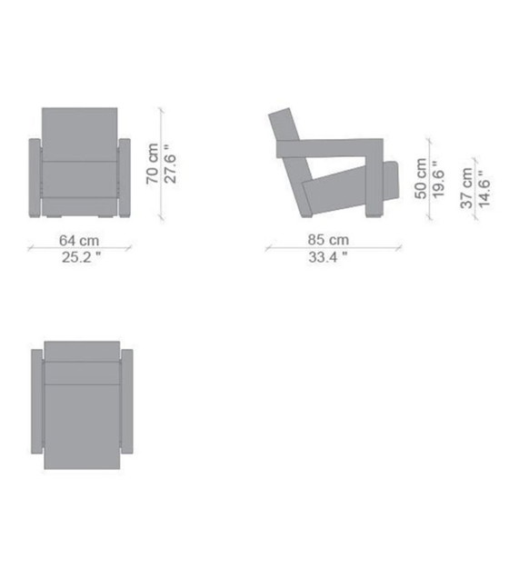 Image 1 of CASSINA  SET di 2 Poltrone637 Utrecht (NUOVE MAI USATE) in Lana KVDRAT Rossa 13L