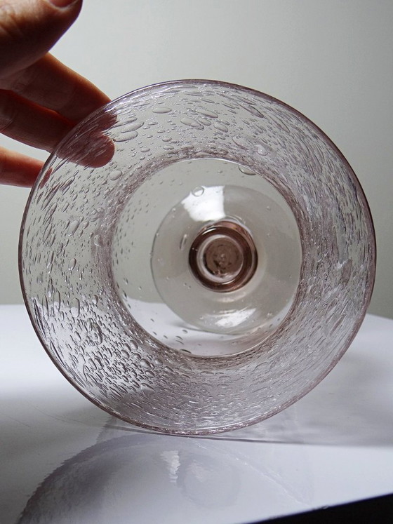 Vintage Amethyst Bubbled Glass Candle Holder, Biot Style, 1970-1980 (photo 8 of 9)