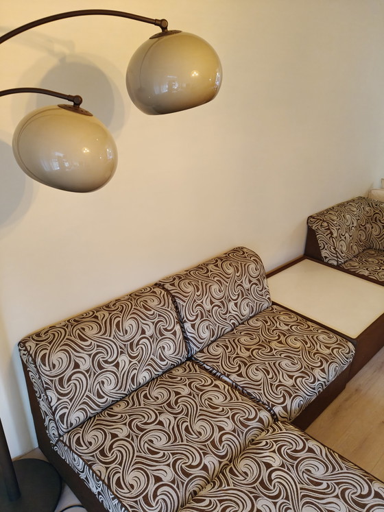 Image 1 of Vintage 70's space age design element sofa brown/cream