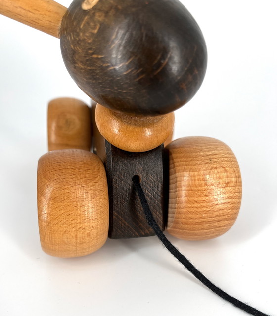 Image 1 of Jouet en bois vintage Ikea Lapin à tirer